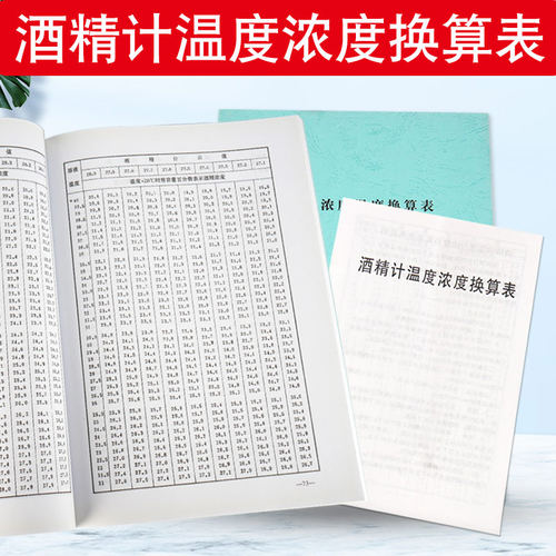 精密酒精计酒精浓度和温度换算表