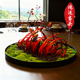 酒店餐桌中间装 饰造景永生苔藓摆件圆桌转盘微景观高端桌花餐桌花