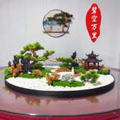 酒店餐厅电动餐桌景观大圆桌转盘摆花高端中式 饭店餐厅饭桌餐桌花