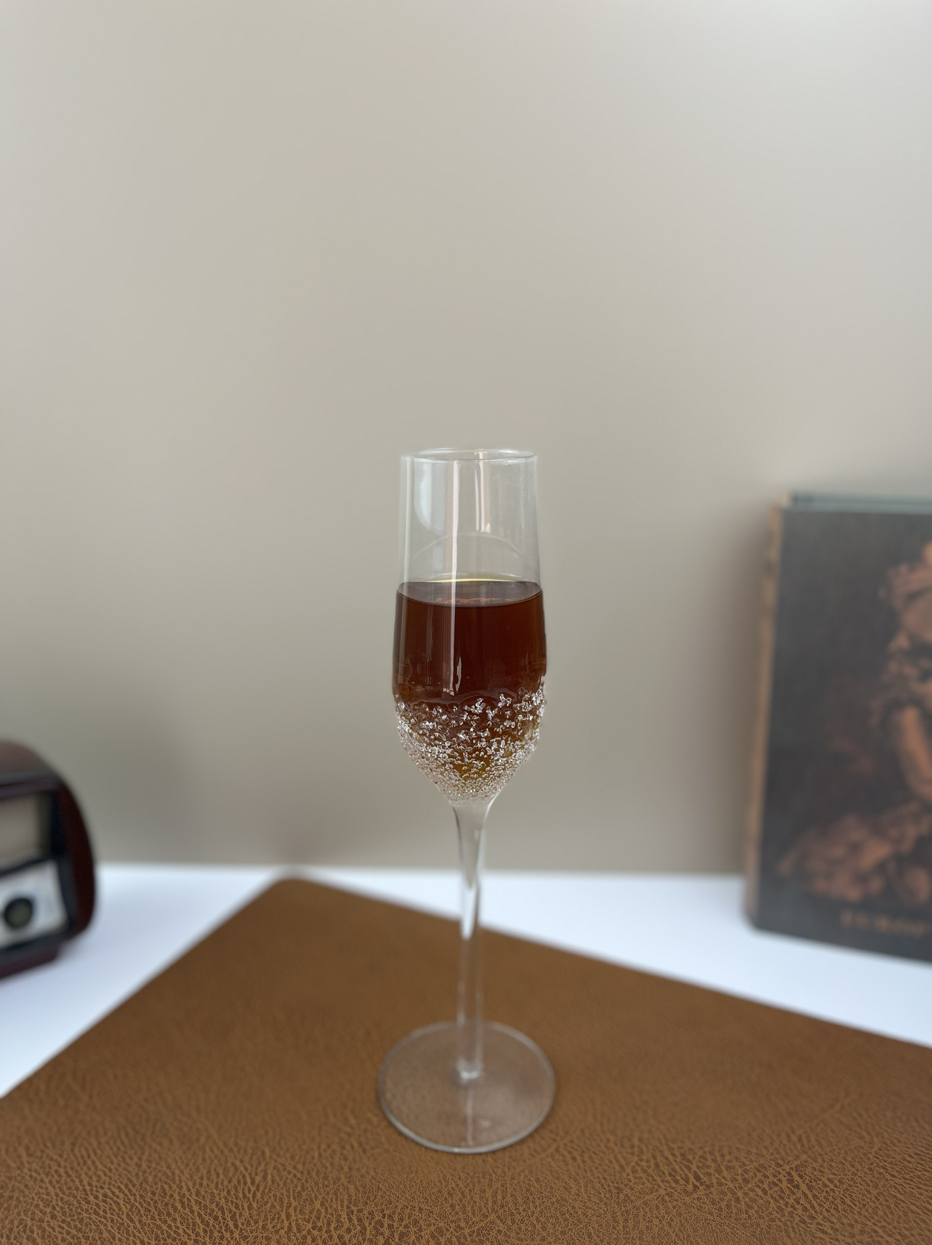 中古德国冰碴儿香槟杯水晶玻璃高脚杯轻奢高档气泡酒杯香槟杯