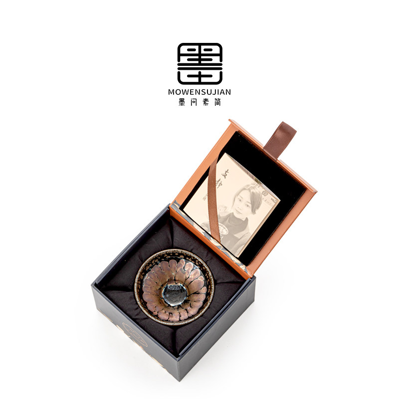 紫金彩莲丨建阳建盏手工茶杯盏主人杯陶瓷单个人专用品茗杯礼盒装,餐饮具,建盏,淘宝优惠券,粉丝福利购,淘宝优惠卷