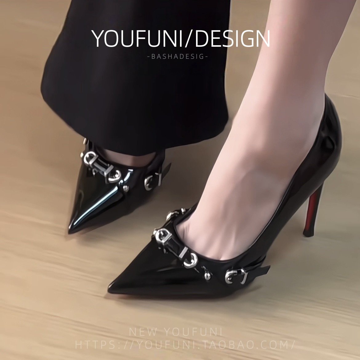 黑色绝美高跟鞋女2026新款不累脚法式气质尖头细跟单鞋配裙子,女鞋,浅口单鞋,淘宝优惠券,粉丝福利购,淘宝优惠卷