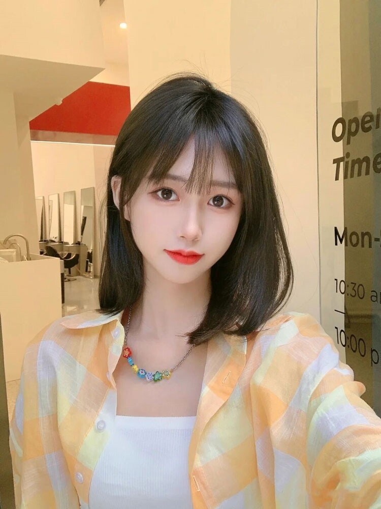 假发短发女自然全头套式网红夏季减龄锁骨发造型仿真中长发假发套