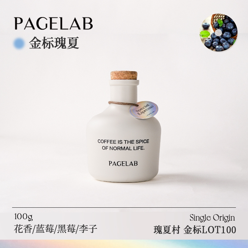 PAGELAB佩植瑰夏村金标瑰夏1931咖啡豆LOT100日晒精品单品豆100g