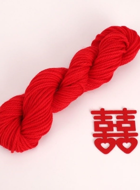 老式手工编织红色毛线绳大婚礼汉服红线平安线红头绳中国红线