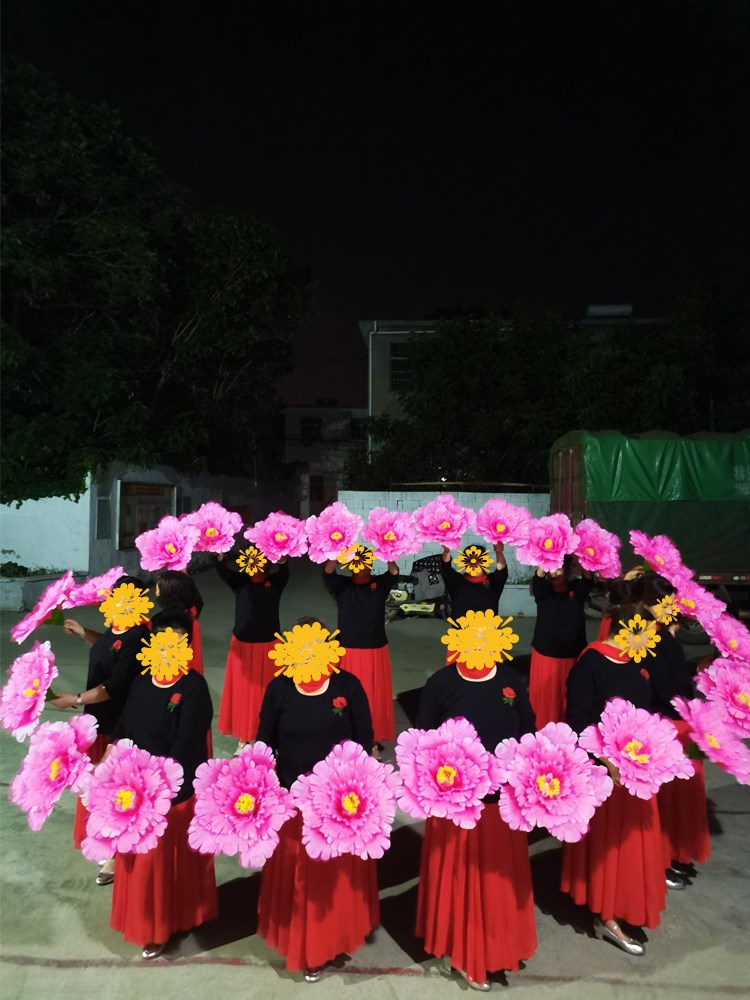 运动会手持花舞蹈道具牡丹花儿童舞台表演开场舞仿真牡丹花手拿花