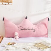 上女孩寝室童面儿背绒床头宝宝靠枕布L艺护腰垫寝室床r靠垫i.