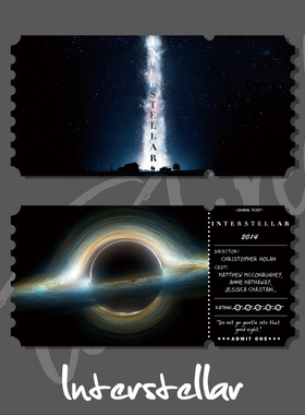 星际穿越电影票根卡片装饰礼物纪念周边手帐自制书签周边