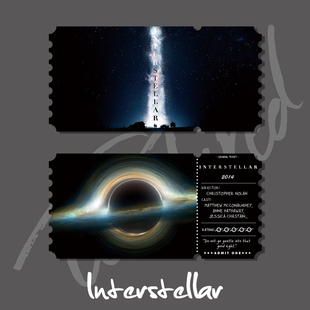 星际穿越电影票根卡片装饰礼物纪念周边手帐自制书签周边