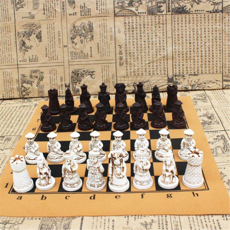 古国际象棋立体棋子皮革棋盘清兵棋子人物造型亲子礼品