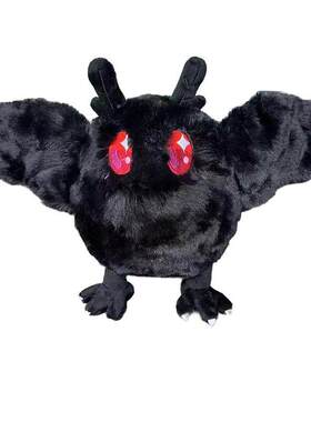 跨境新款 Mothman 恐怖天蛾人毛绒公仔卡通动漫节日娃娃玩具