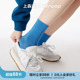上森蓝色袜子女春夏款 桑蚕丝袜白色堆堆袜卷边纯色中筒袜配小皮鞋