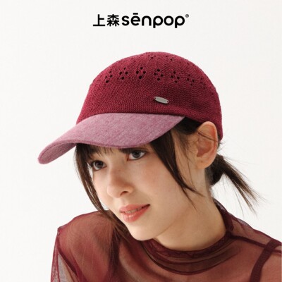 上森senpop亚麻鸭舌帽子遮阳帽