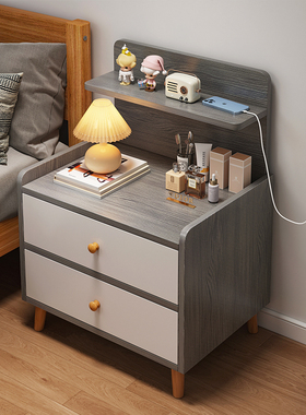 严选床头简约收纳柜出租房用置物架卧室小型家用床边简易储物柜子