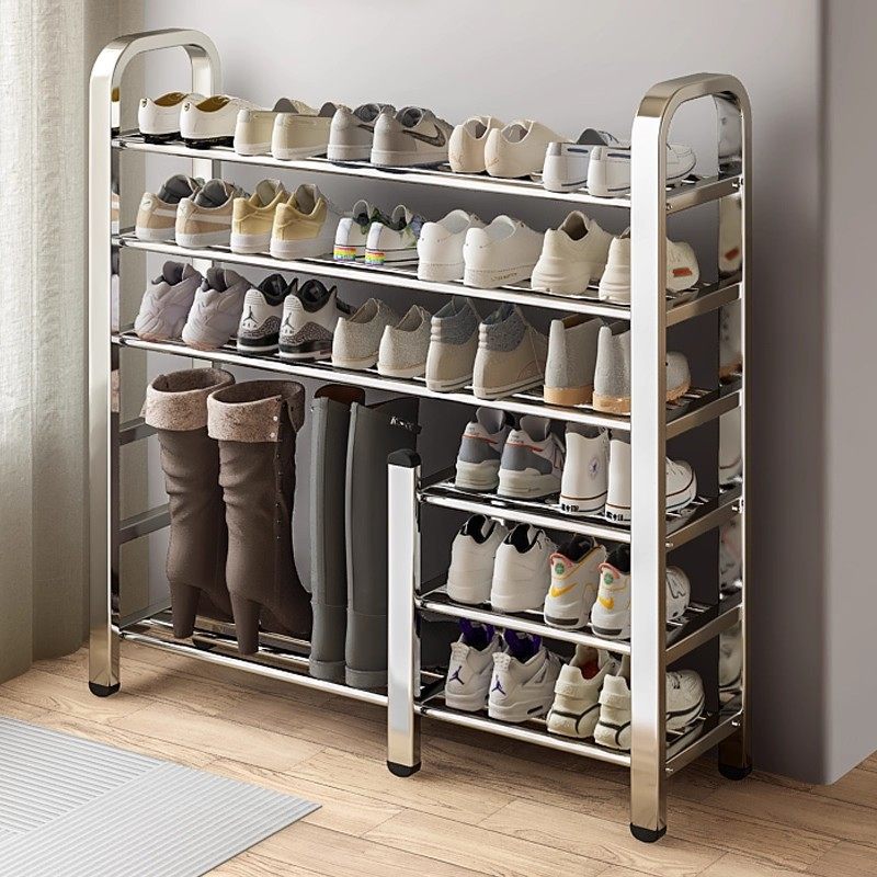 不锈钢鞋架简易家用室内好看宿舍门口多层收纳出租屋架子,收纳整理,鞋子收纳架,淘宝优惠券,粉丝福利购,淘宝优惠卷