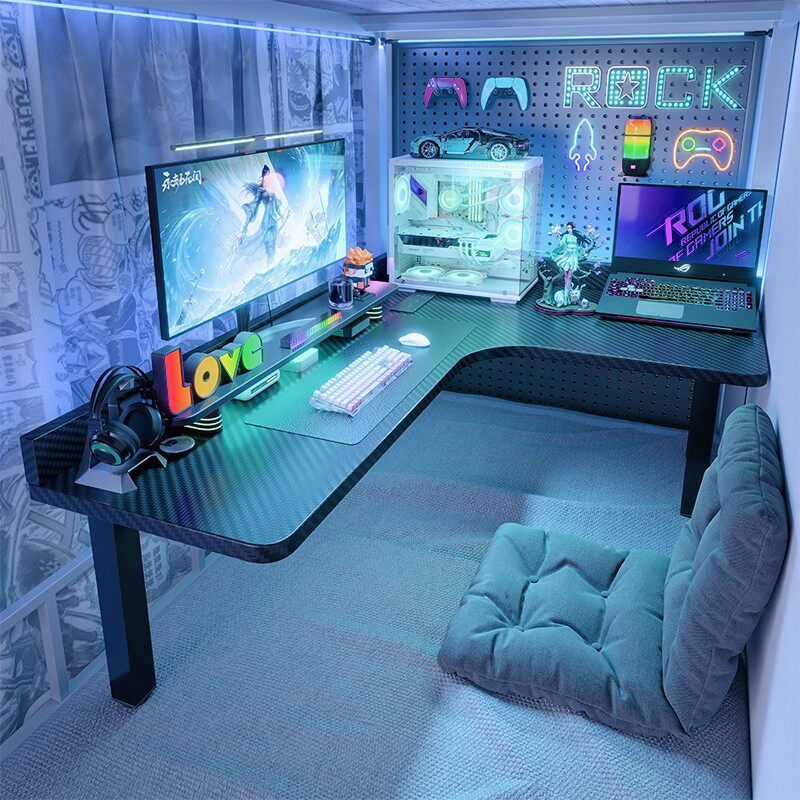 宿舍床上桌转角电脑桌大学生台式电竞桌上铺下铺悬空侧边拐角桌子