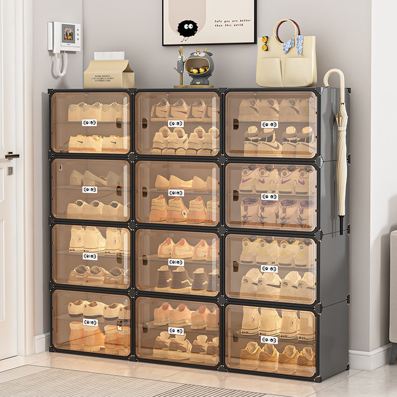 简易鞋架塑料家用室内进门门口防尘收纳透明鞋柜新款玄关防尘,收纳整理,鞋子收纳架,淘宝优惠券,粉丝福利购,淘宝优惠卷
