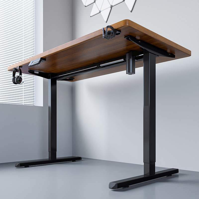 智能电动升降实木桌支架
