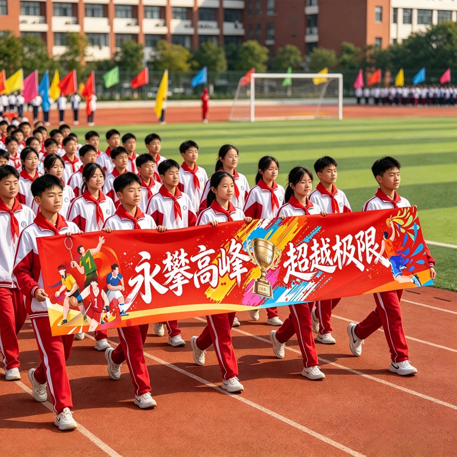 学校运动会彩色横幅条幅可定制