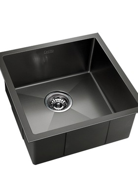 Cefito不锈钢厨房水槽嵌入式51x 45cm黑色【澳洲本地发货包邮】