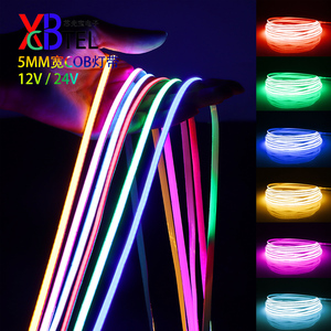 24V超薄自粘COB灯带LED灯条超细5MM窄板软展示照明装饰橱柜线型灯