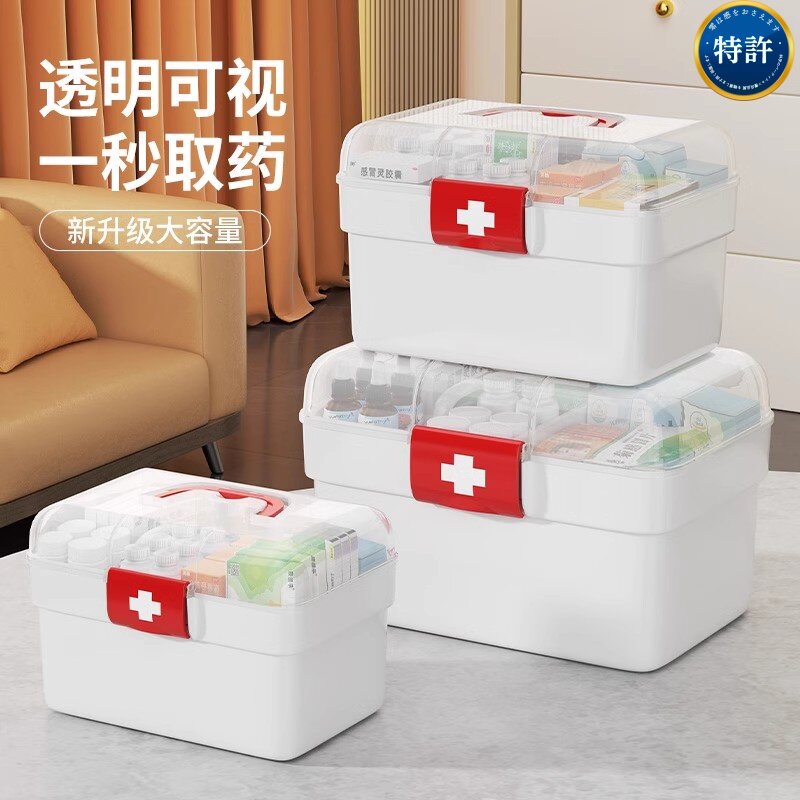 医药箱家庭装学生宿舍大容量医疗箱急救药物药品收纳盒家用小药箱