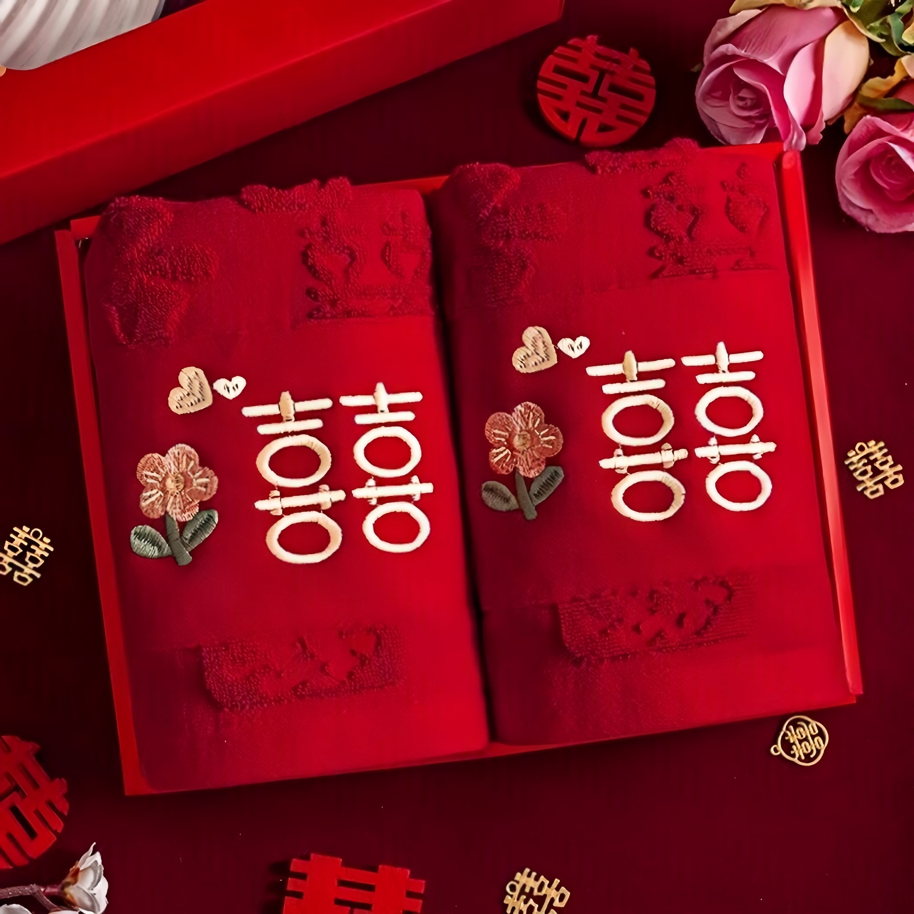 结婚红色喜毛巾一对女方回礼新婚礼物婚礼送新人陪嫁婚庆用品大全,居家布艺,毛巾/面巾,淘宝优惠券,粉丝福利购,淘宝优惠卷