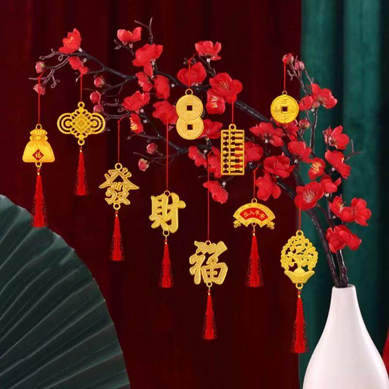 新年2026盆栽树上挂件马年春节过年装饰挂饰绿植盆景布置家用室内
