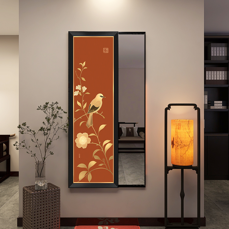 玄关房间花鸟全身镜中式