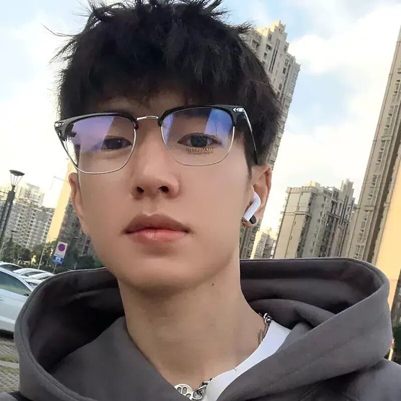 半框眼镜男款潮近视斯文败类理工男痞帅眼镜框眼睛潮牌防蓝光平光