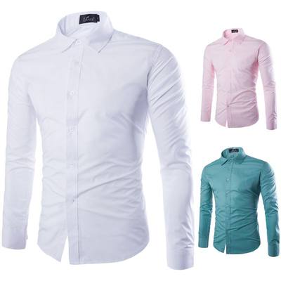 Man Long Sleeve Dress Shirts Formal office collar shirt tops