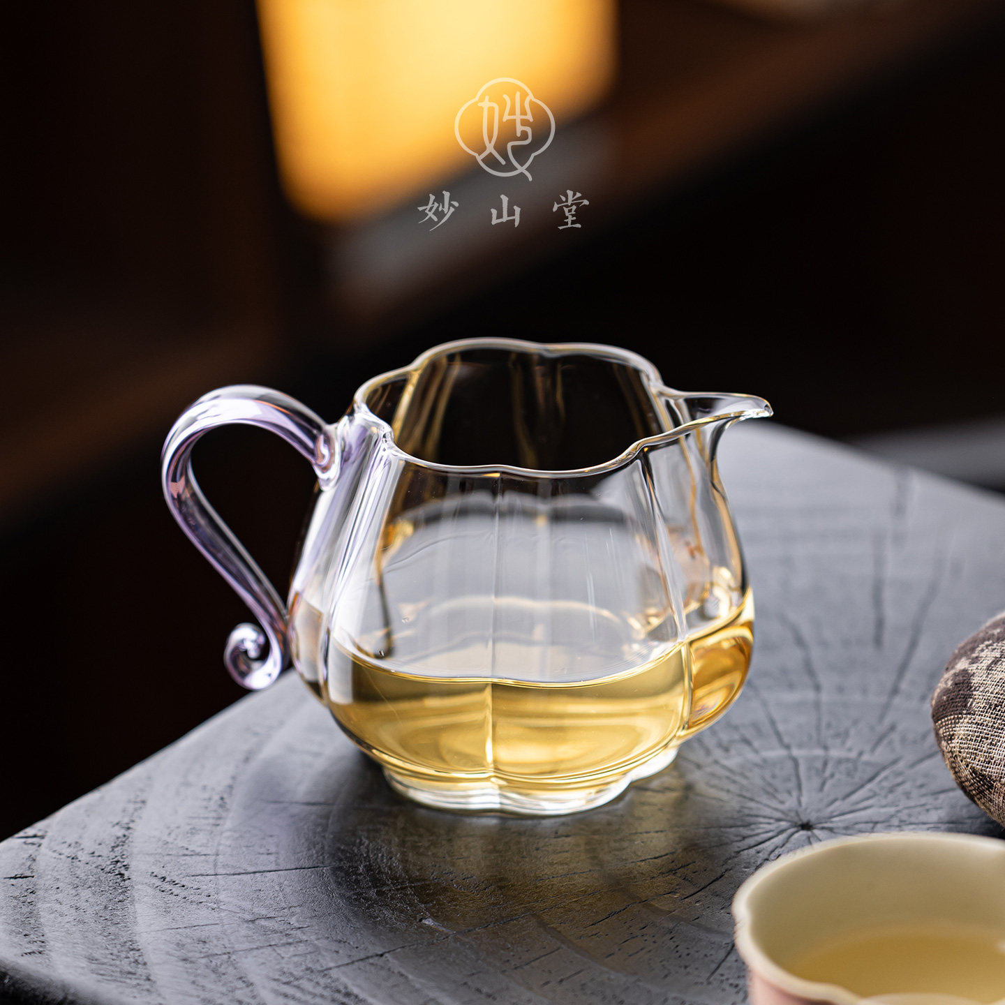 高颜值耐热玻璃公道杯带把手家用高硼硅茶海分茶器功夫茶具配件