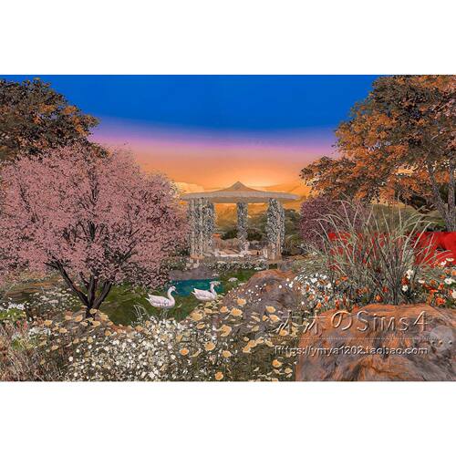 模拟人生4CC房屋mod|浪漫花海|求婚场地|剧场一套带家具30x20|#47