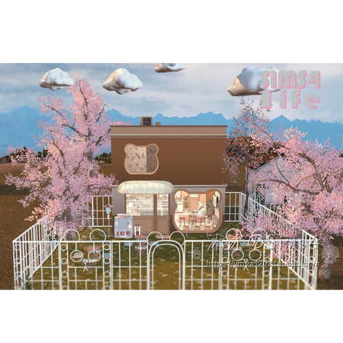 模拟人生4CC房屋mod|BearCafe咖啡厅|一套带豪华家具|20x15|#280