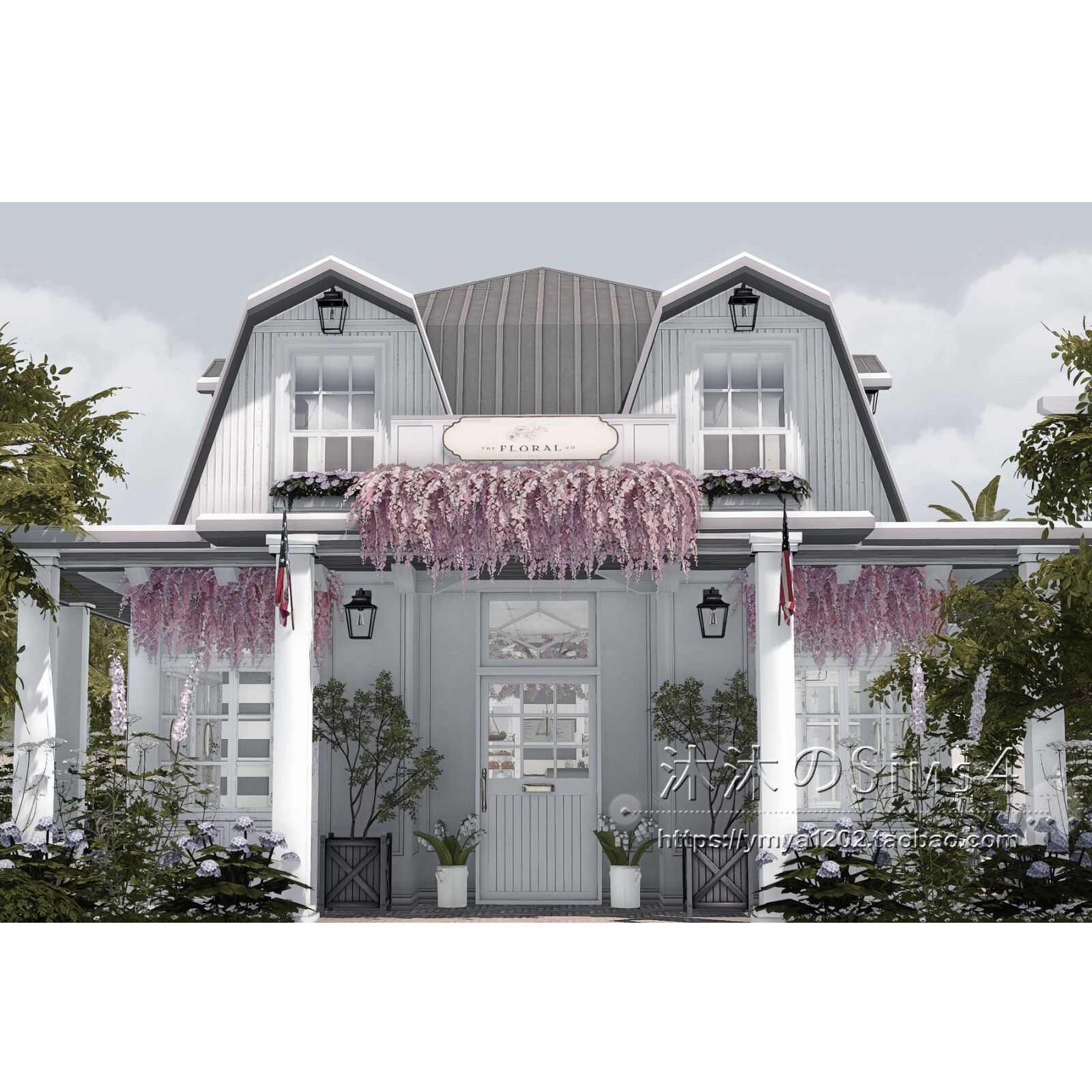 模拟人生4CC房屋mod|TheFloral|咖啡厅一套带豪华家具|20x15|#442