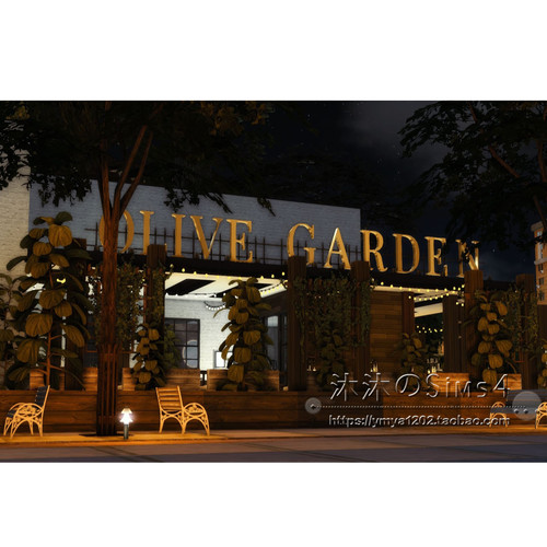 模拟人生4CC房屋mod|Olive Garden|可经营餐厅一套房屋30x20|#256