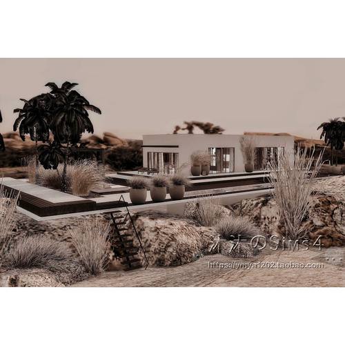 模拟人生4CC房屋mod|KOS HOME|1卧1卫|绿洲住宅带家具|50x50|#347
