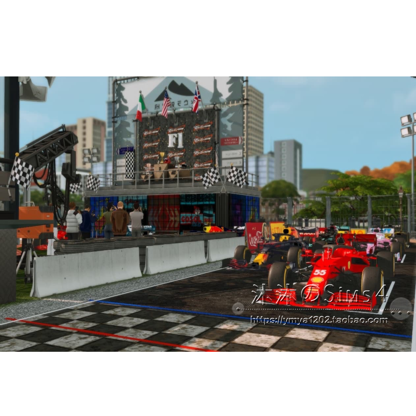 模拟人生4CC房屋mod|RaceTrack赛车跑道装饰场地带家具64x64|#573