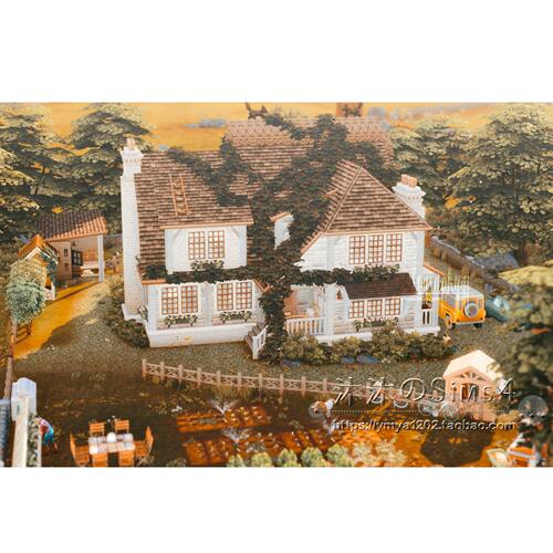 模拟人生4CC房屋mod|田野小屋|4卧3卫|住宅一套带家具|50x40|#464