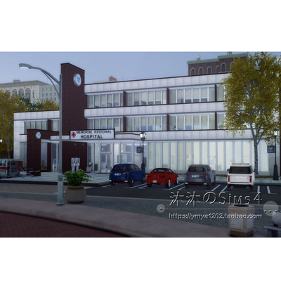模拟人生4CC房屋mod|中心医院|社区诊所剧场一套带家具50x50|#192