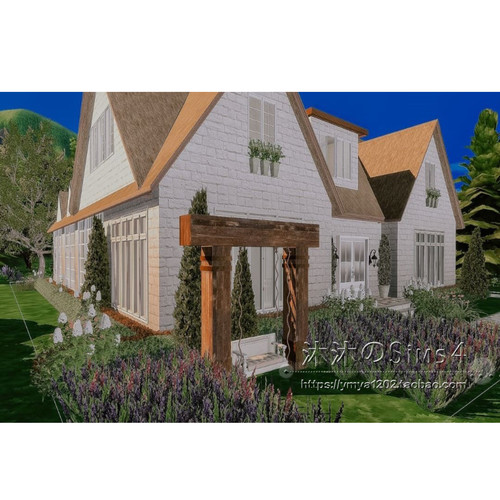 模拟人生4CC房屋mod|田园小屋|4卧2卫|住宅一套带家具|40x30|#329