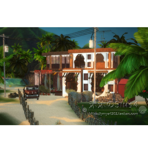模拟人生4CC房屋mod|Lagoon|1卧1卫|索拉尼住宅带家具|30x20|#236