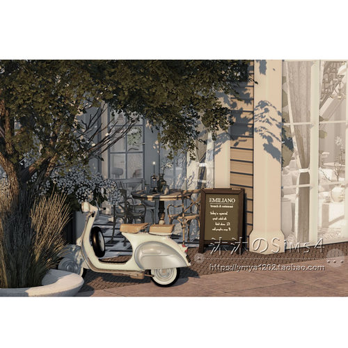模拟人生4CC房屋mod|sohocafe咖啡厅|一套带豪华家具|20x20|#409