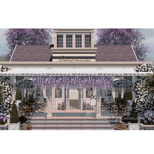 模拟人生4CC房屋mod|Pamplemousse咖啡厅|一套带家具|20x20|#460