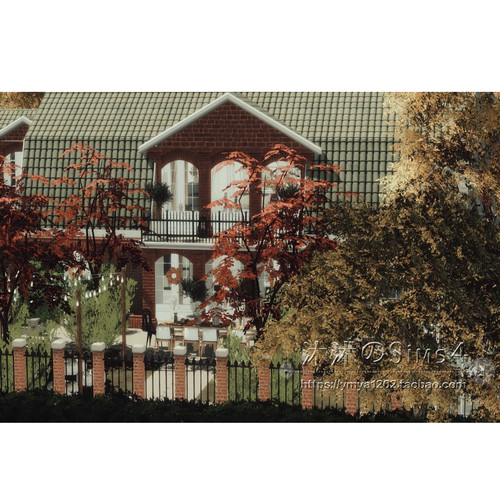 模拟人生4CC房屋mod|枫叶庄园|3卧3卫|住宅一套带家具|50x40|#164