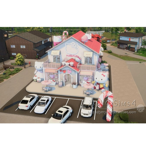 模拟人生4CC房屋mod|HelloKitty餐厅|可经营一套带家具30x20|#471