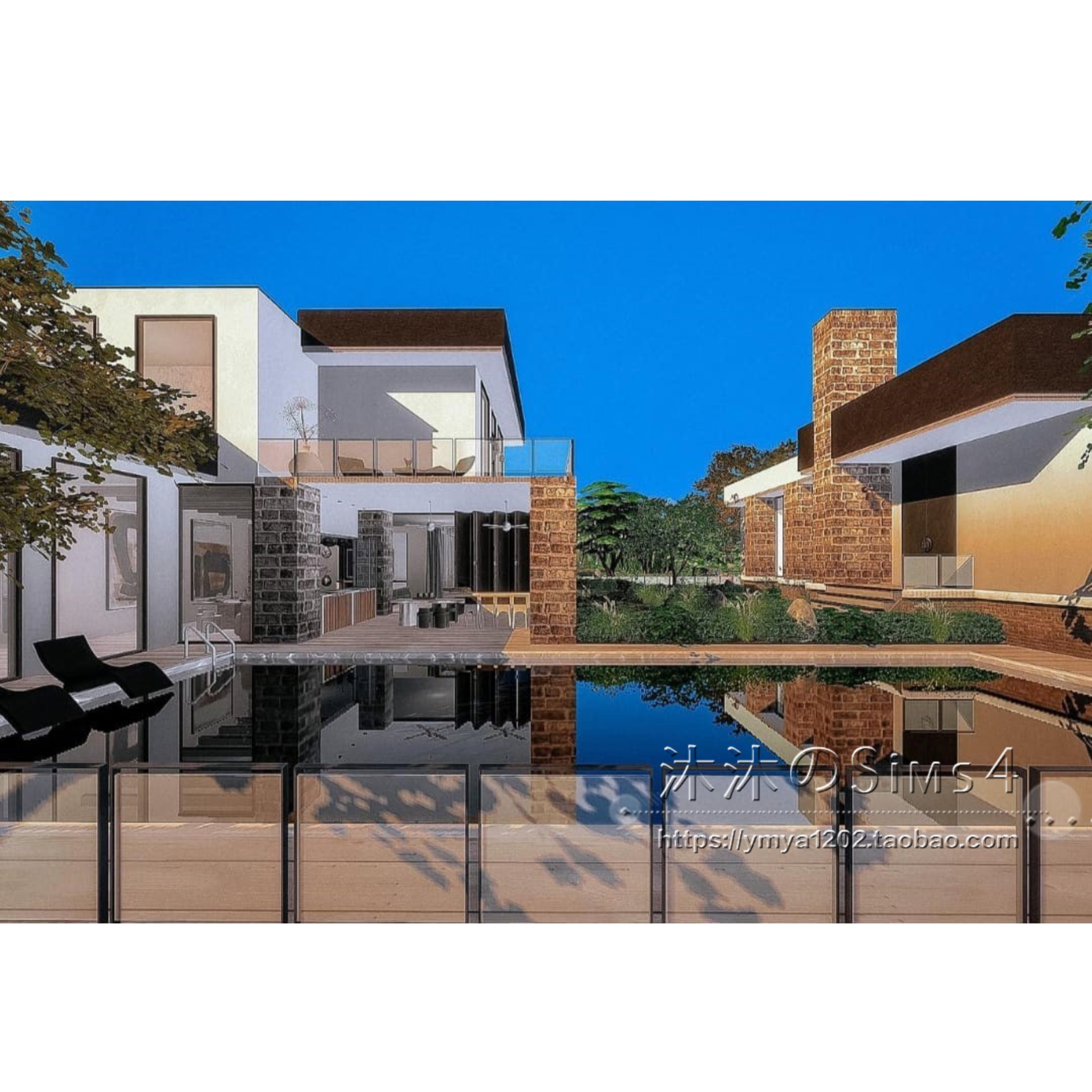 模拟人生4CC房屋mod|The Den|4卧4卫|住宅一套带家具|50x40| #216