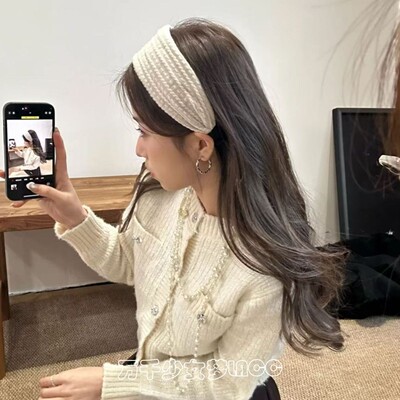 韩系麻花纹理针织发箍百搭复古