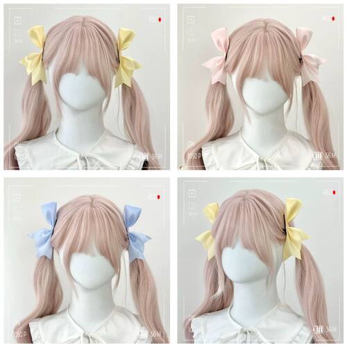少女可爱对夹Lolita甜美发饰洛丽塔立体双马尾发夹少萝二次元头饰