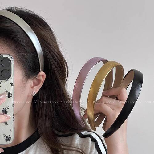 韩系银色亮面发箍女款简